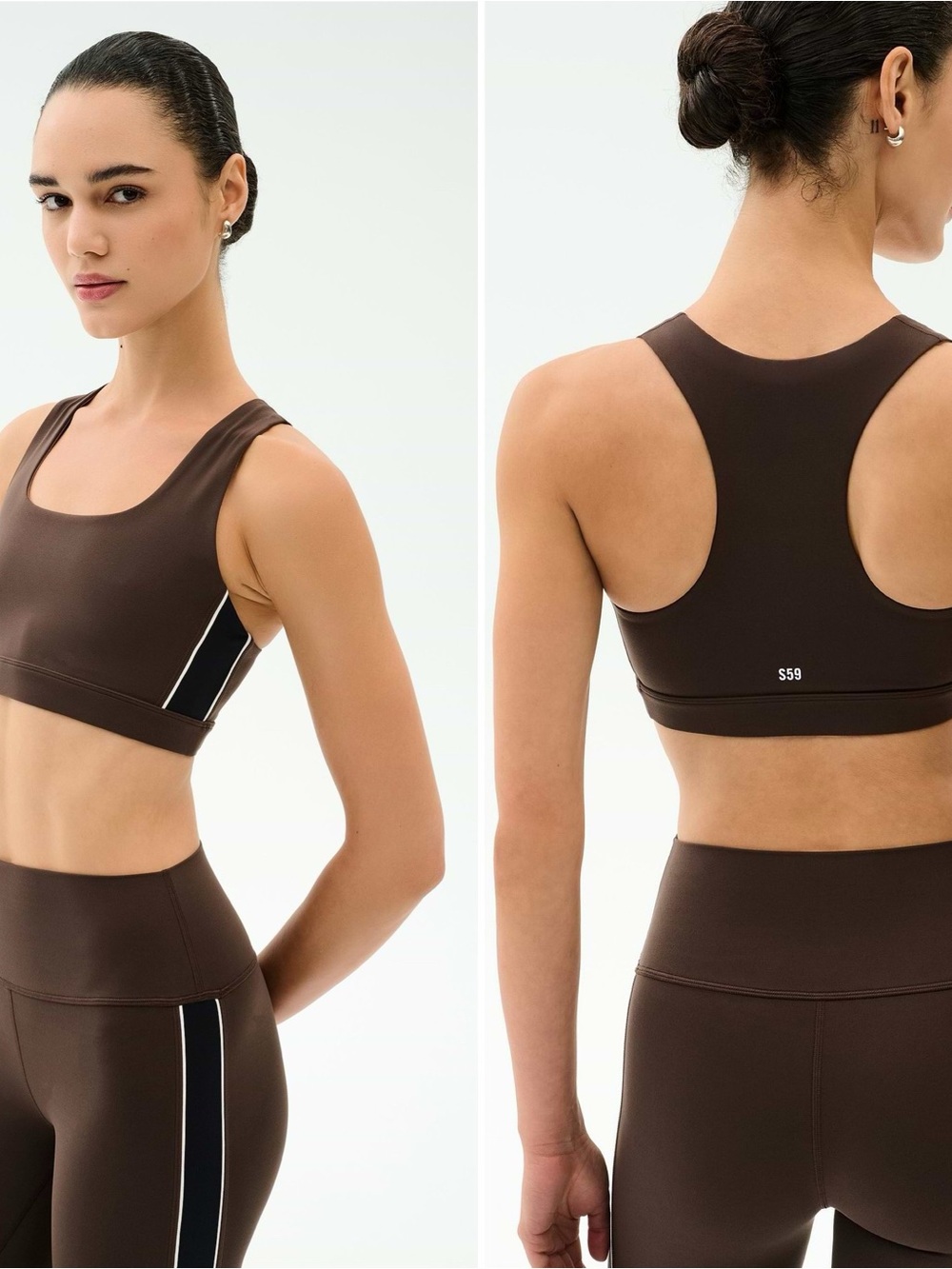 NWT Splits59 Lexi Rigor Bra, Chocolate/ Black, size S
